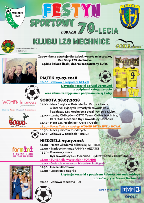 Festyn sportowy z okazji 70-lecia Klubu LZS Mechnice