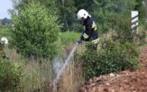 Dobrzeń Wielki: pożar trawy obok torów przy ul. Adama Mickiewicza [ZDJĘCIA]