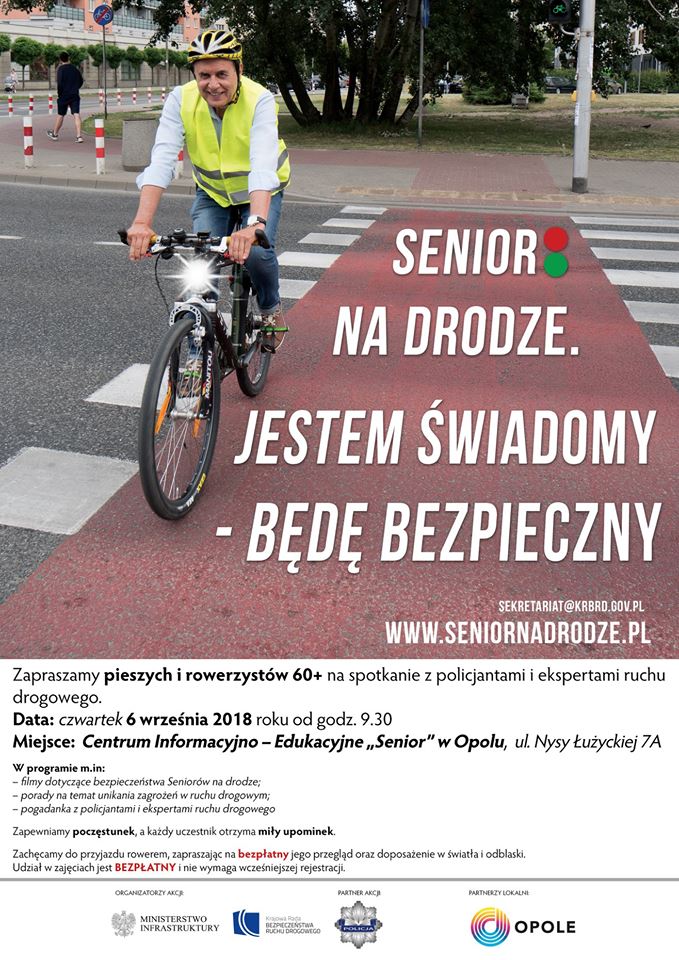 „Senior na drodze” – spotkanie dla pieszych i rowerzystów 60+
