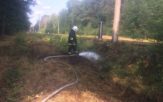 Pożar trawy przy torach [ZDJĘCIA]