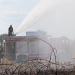 Pożar przy ul. Piastowskiej w Dobrzeniu Wielkim [ZDJĘCIA]
