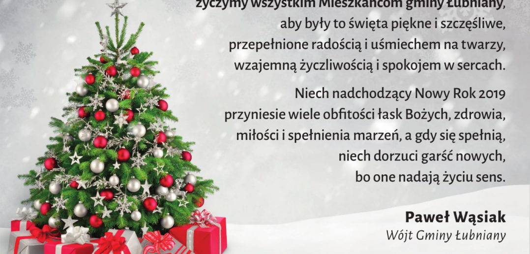 Życzenia świąteczne gminy Łubniany