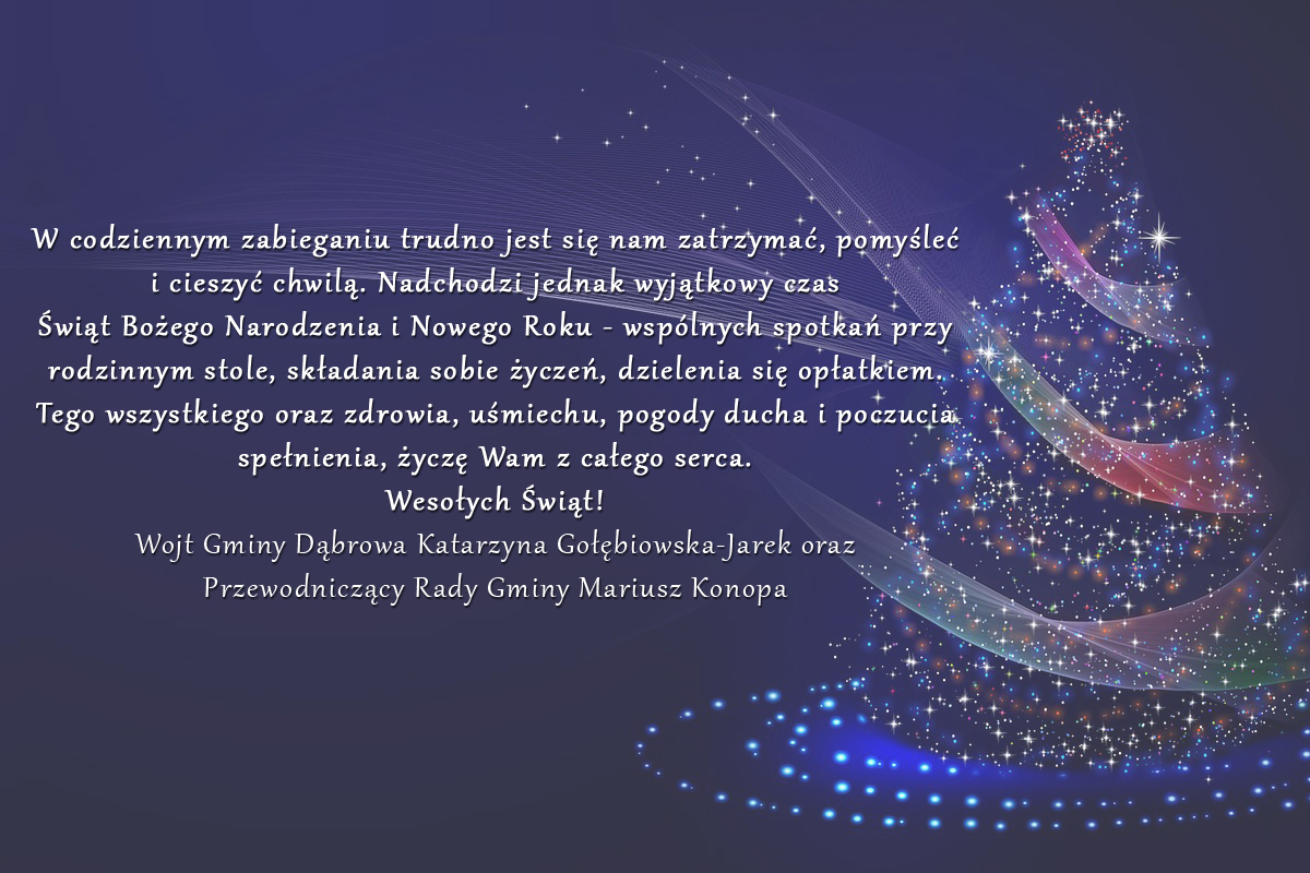 Życzenia świąteczne gminy Dąbrowa