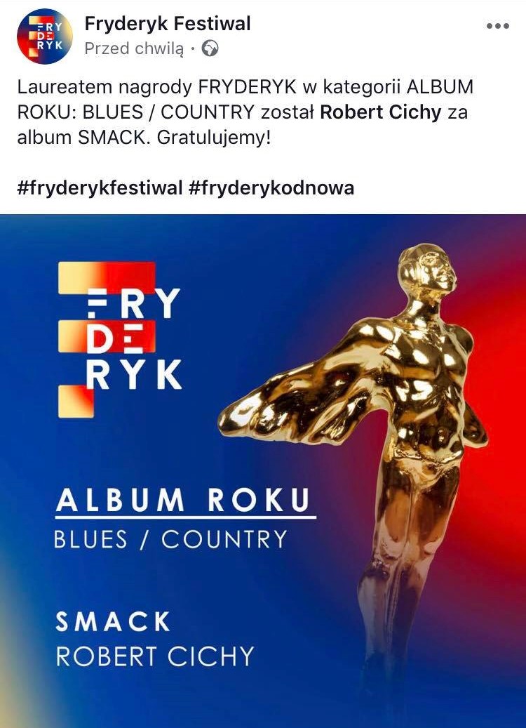 Robert Cichy z Opola z nagrodą Fryderyka za album &#8222;Smack&#8221;!