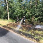 Pożar traw w Popielowie