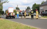 Popielów. Słup energetyczny przewrócił się na jezdnię [ZDJĘCIA]