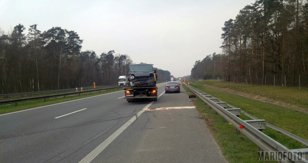 Zderzenie na autostradzie A4 w kierunku na Wrocław