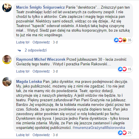 Burza po zwolnieniu Grażyny Misiorowskiej: aktorki &#8222;Kochanowskiego&#8221; bronią fani, stowarzyszenia i prezydent Opola. Powstała petycja