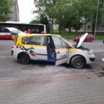 Pożar taksówki na ulicy Chabrów w Opolu