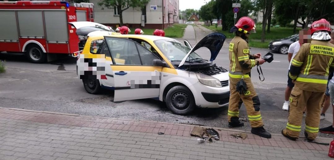 Pożar taksówki w Opolu