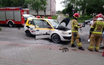 Pożar taksówki w Opolu