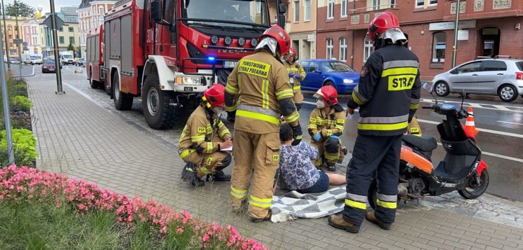 Opole. Wypadek z udziałem skutera na ulicy Żeromskiego