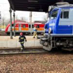 Pożar lokomotywy na Dworcu Głównym w Opolu