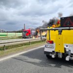 Pożar ciężarówki wiozącej kosmetyki na autostradzie A4