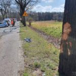 Kierowca passata wjechał w drzewo na trasie Bierdzany &#8211; Ozimek. Dwie osoby zostały poszkodowane