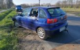 Kierowca seata wjechał do rowu na trasie Tułowice-Niemodlin
