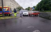 Zderzenie skody i tico na skrzyżowaniu w Opolu
