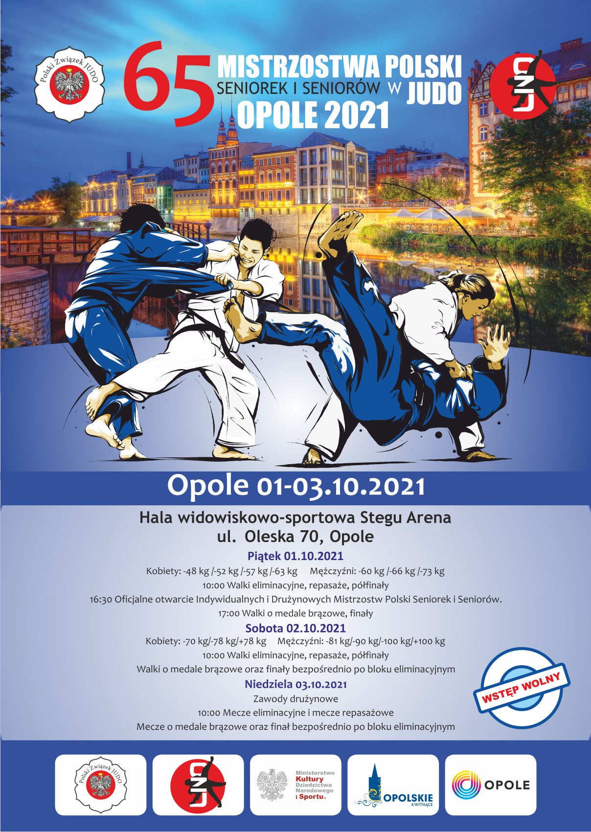 Mistrzostwa Polski Seniorek i Seniorów w Judo odbędą się w Opolu