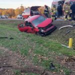 Wypadek w miejscowości Węgry. Toyota zderzyła się z audi