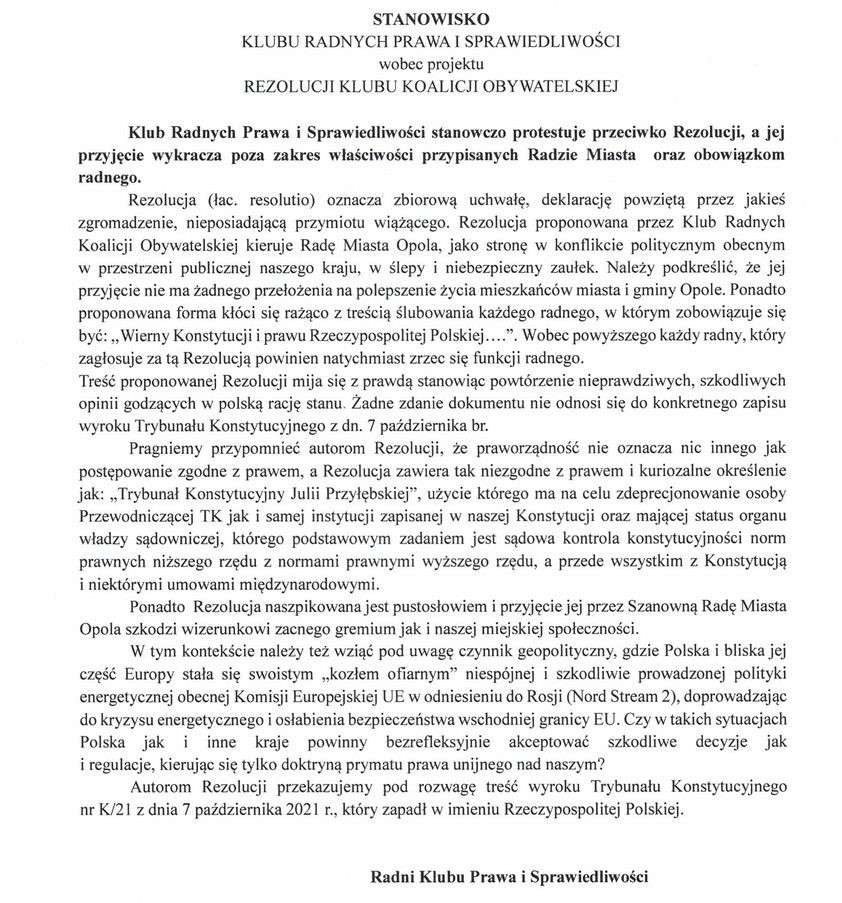 Prounijna rezolucja radnych Opola przyjęta