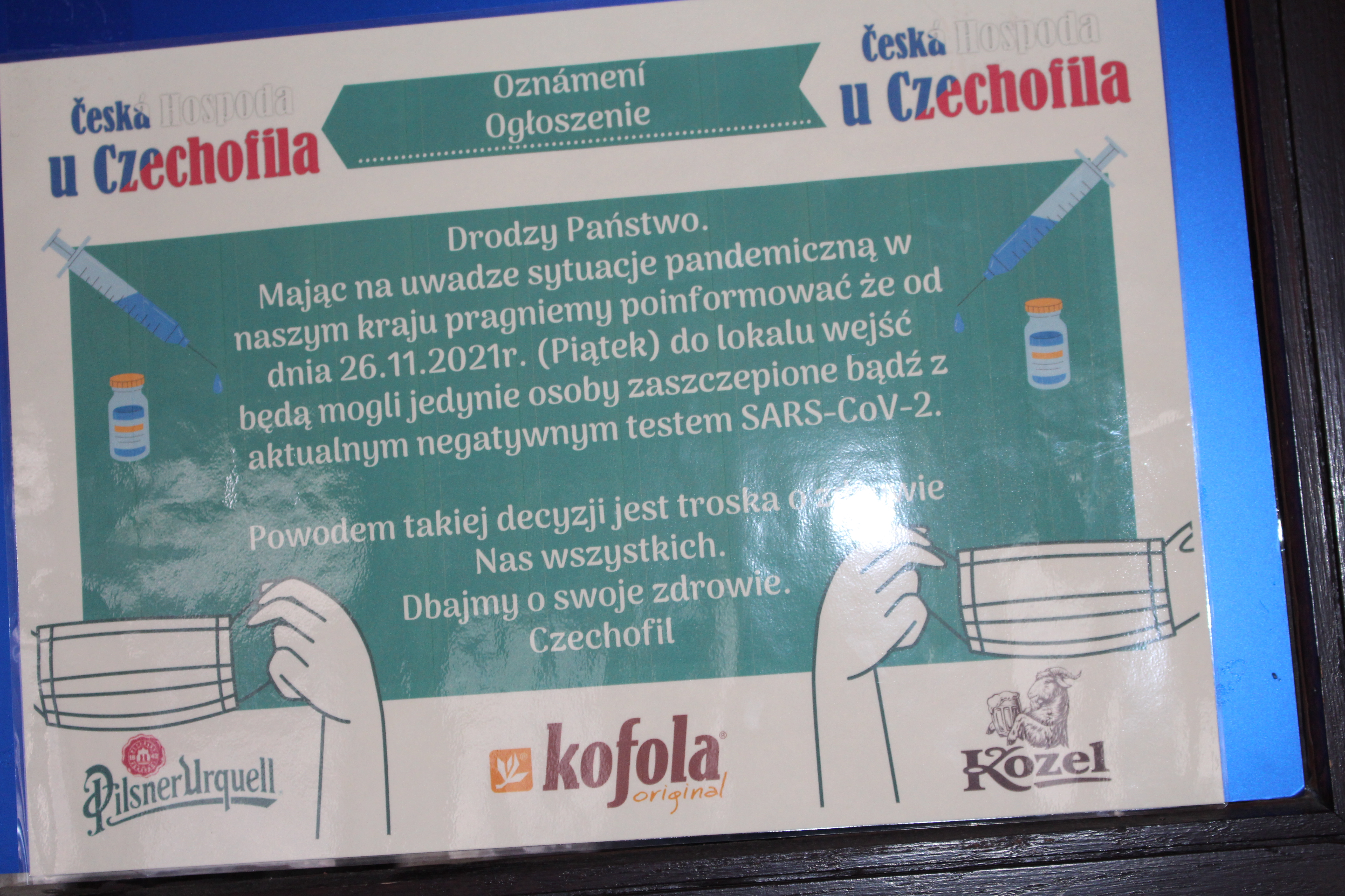 Koronawirus. Pierwsza restauracja na Opolszczyźnie nie będzie przyjmować niezaszczepionych. Zalała ją fala hejtu