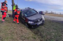 Wjechał do rowu drodze krajowej 46 w kierunku Dąbrowy