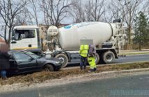 Kolizja w Opolu. Kierujący betoniarką wjechał w osobowe bmw
