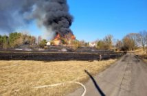 Pożar w starej cegielni w Szydłowie