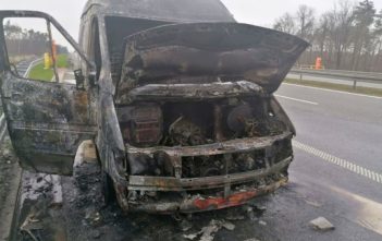 Pożar busa na opolskim odcinku autostrady A4