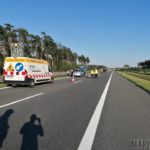 BMW i volkswagen zderzyły się na opolskim odcinku autostrady A4. Na miejscu lądował śmigłowiec LPR