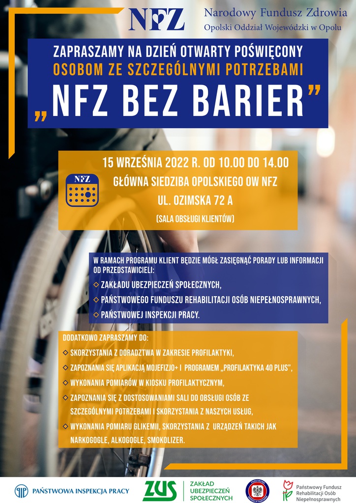 NFZ w Opolu bez barier czyli Dzień Otwarty dla osób niepełnosprawnych