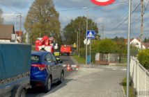 Podczas prac robotnicy uszkodzili gazociąg na ul. Leśnej w Biadaczu