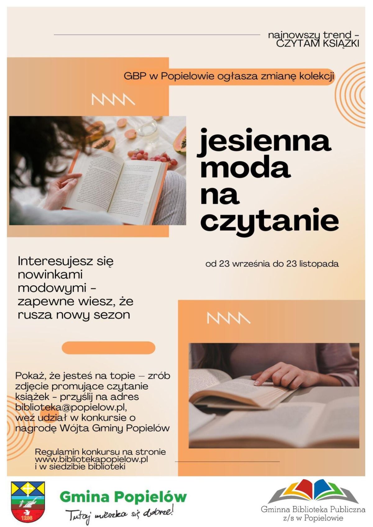 ,,Jesienna moda na czytanie&#8221;. Konkurs dla mieszkańców gminy Popielów