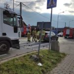 Kolizja na ul. Prószkowskiej, zderzyły się trzy samochody