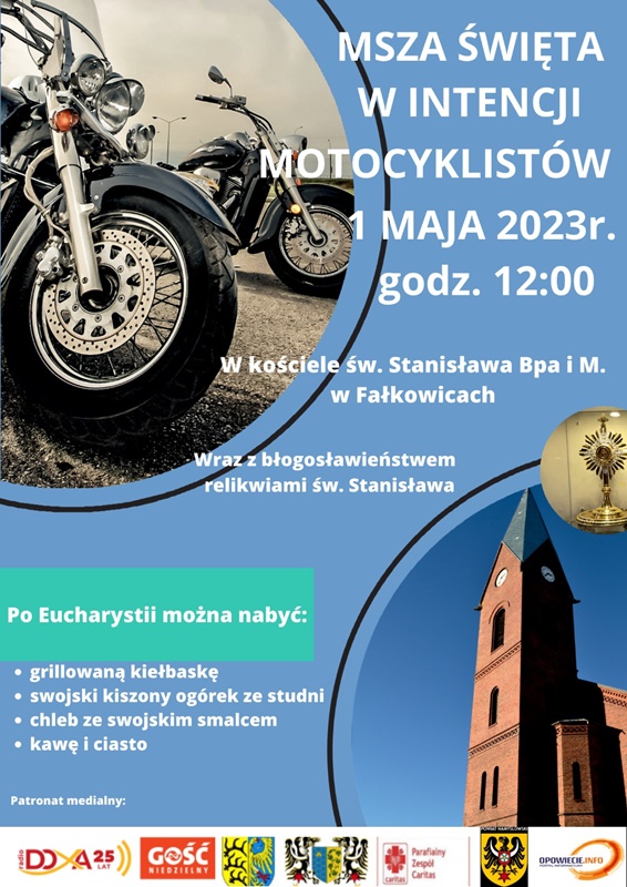 W te niedzielę, w kościele w Fałkowicach odbędzie się msza święta w intencji motocyklistów