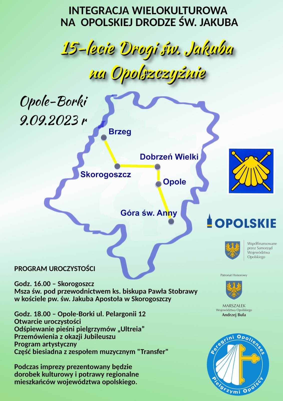 9 września 15-lecie opolskiej drogi św. Jakuba. Obchody w Opolu-Borkach i Skorogoszczy
