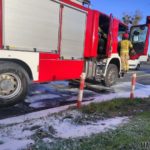 Pożar busa na obwodnicy Opola niedaleko Kępy