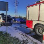 Pożar busa na obwodnicy Opola niedaleko Kępy
