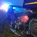 Zderzenie forda z ciężarówką w Dąbrowie