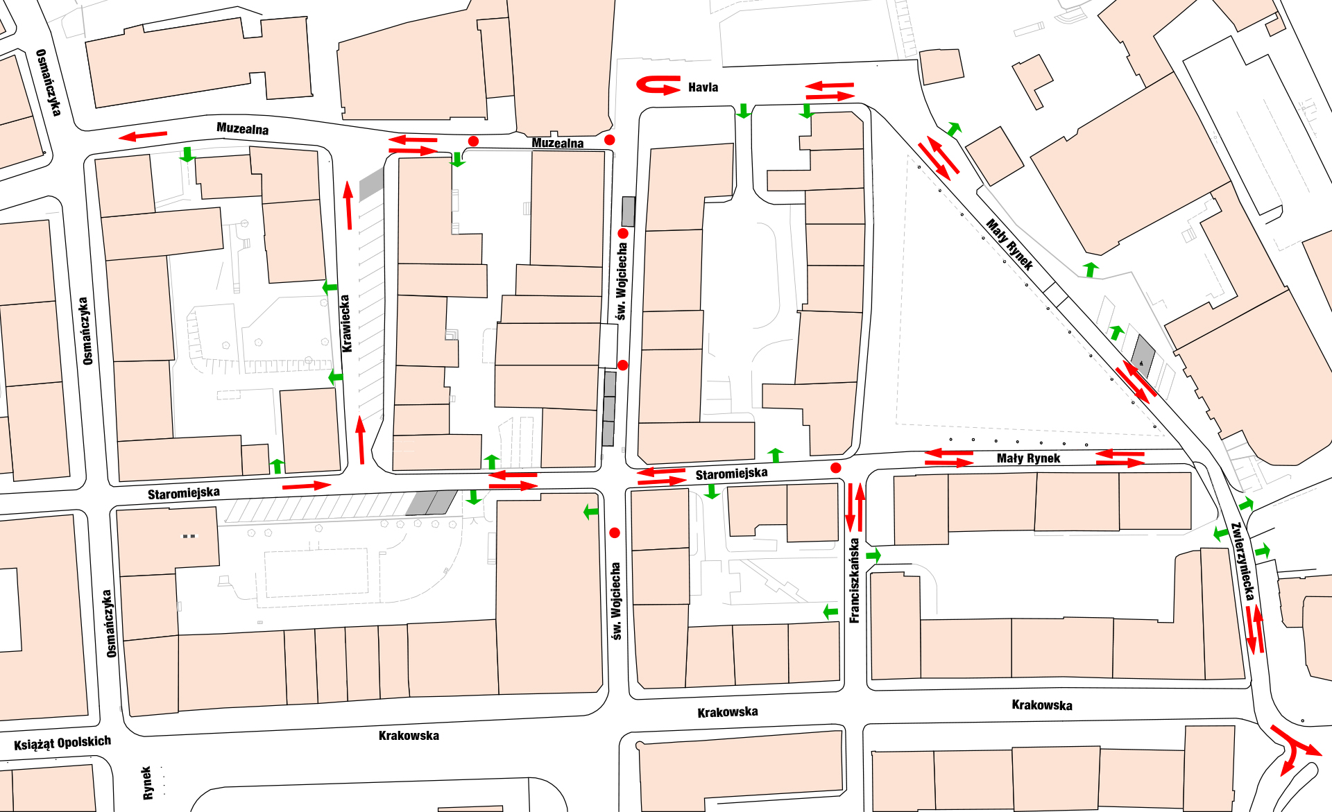 Nowa organizacja ruchu w okolicach Małego Rynku w Opolu. Zwierzyniecka dwukierunkowa