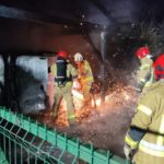Pożar wiaty w Krzanowicach, spłonęło zaparkowane pod nią auto