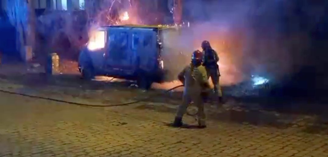 Pożar busa na ul. Armii Krajowej w Opolu