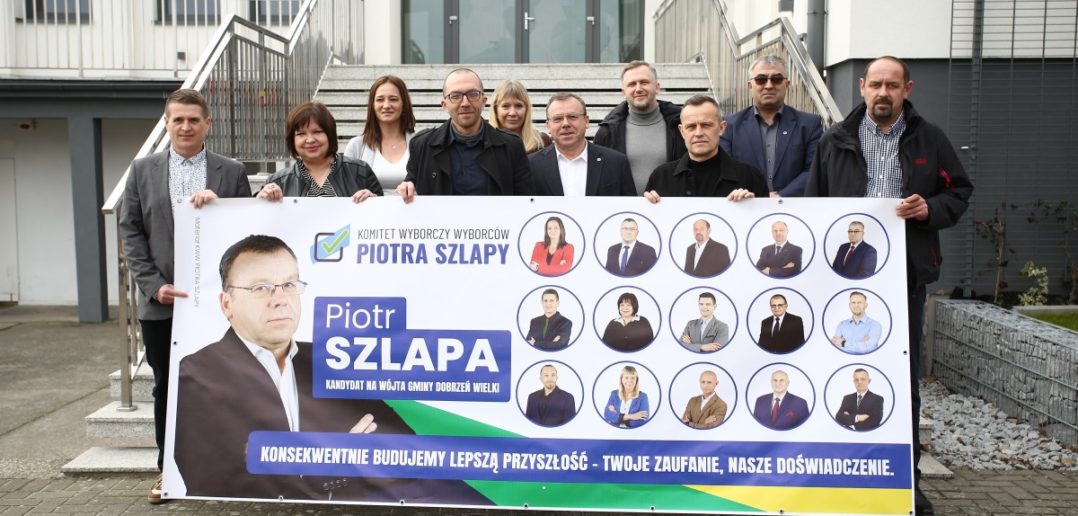 Piotr Szlapa startuje na drugą kadencję. Wójt Dobrzenia zorganizował konferencję prasową [GALERIA]