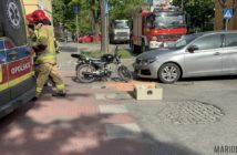 Kolizja w Opolu, samochód uderzył w motocyklistę
