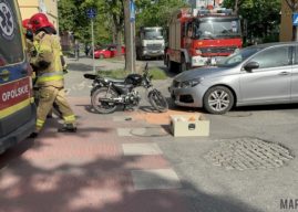 Kolizja w Opolu, samochód uderzył w motocyklistę