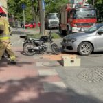 Kolizja w Opolu, samochód uderzył w motocyklistę