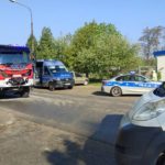 Wypadek na ul. Zielonogórskiej, zderzyły się audi i bus