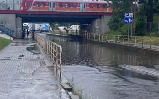 Nawałnica w Opolu, zalany wiadukt na ul. Wojska Polskiego