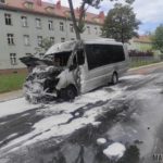 Pożar wycieczkowego busa w Opolu, pojazd spłonął doszczętnie