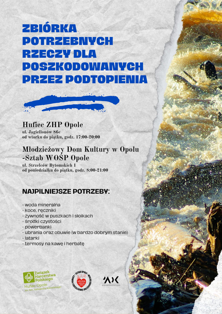 Młodzieżowy Dom Kultury punktem zbiórki darów dla powodzian